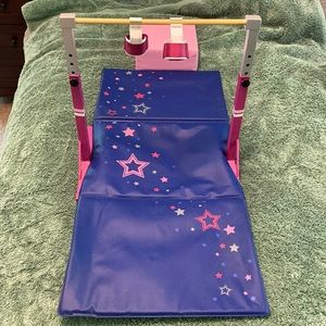 American Girl gymnastics mats, bar and balance beam